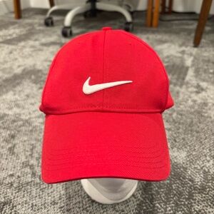 Nike Golf Classic Swoosh Red White Adjustable OSFA Hat